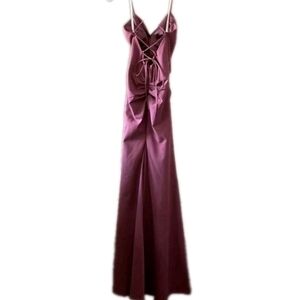 New Galina Signature Wine Cowl Neck Strappy Bridesmaid Dress, Size 6